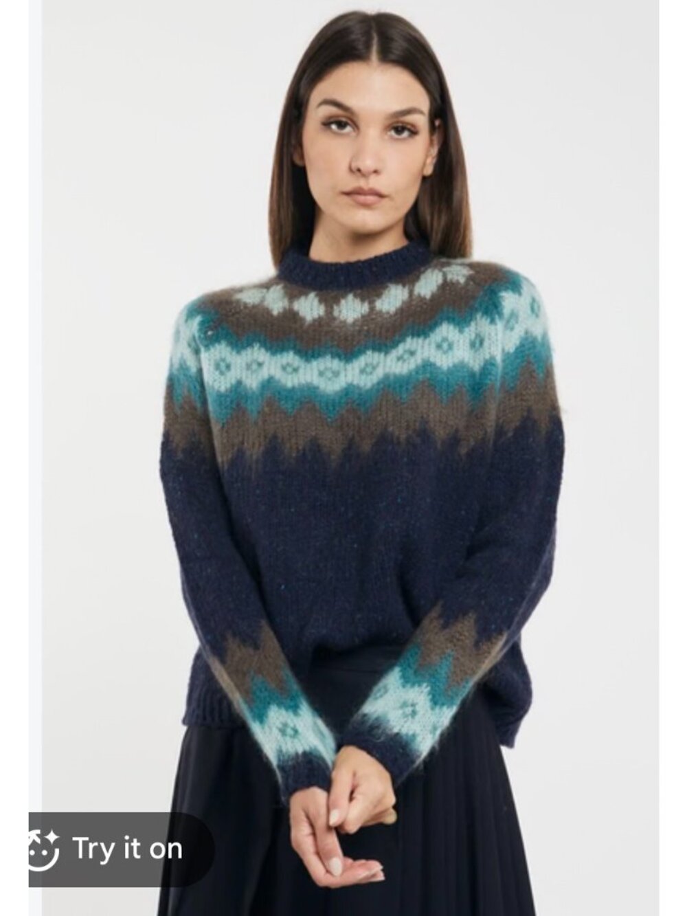 woolrich maglione fairisle pullover Blu donna